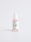 LUMINARA Skin Renaissance Serum in a clear glass bottle with white pump, pink liquid, minimalist label, on white background